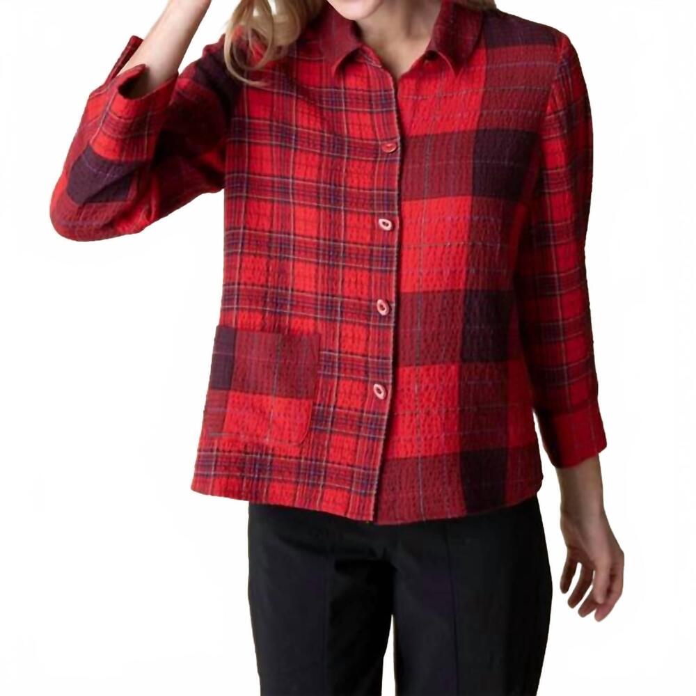 NEW HABITAT women's girl gone plaid shirt in red